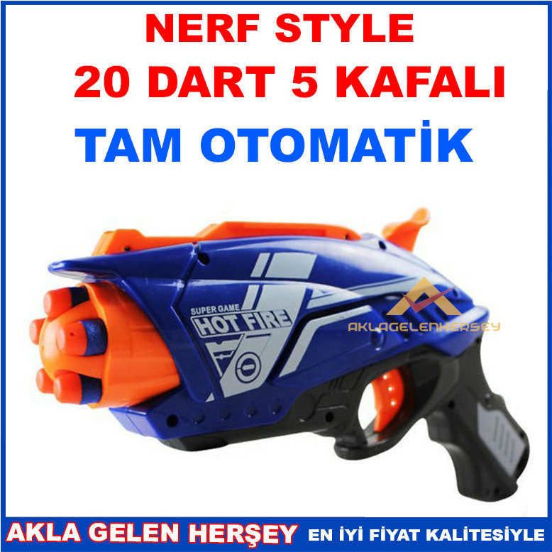 NERF STYLE 20 DART OTOMATİK 5 KAFALI TABANCA