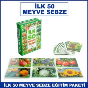İlk 50 Meyve Sebze Kartları Çocuklar İçin Eğitici ve Zeka Geliştirici Oyun Kartları