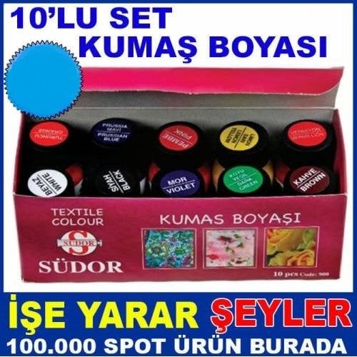 Südor 25ml 1 Kutda 10 Farklı Rnk Kumaş Boyası