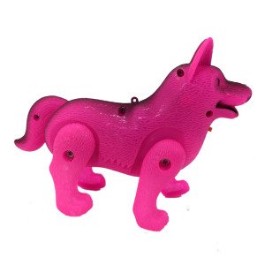 Pille Çalışan Müzikli Işıklı Hareketli Koşan Oyuncak Köpek 17 cm