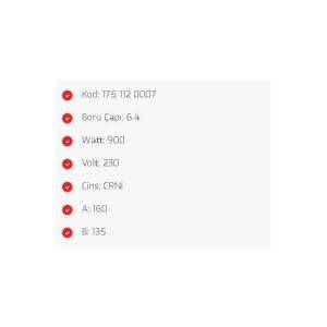 900W Fritöz Rezistansı 220V 160x135mm Yerli Üretim 