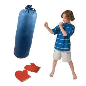 Kum Torbası 60x22cm Çocuk Boks Torbası Eldiven Hediyeli