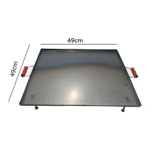 4'lü Ocak Üstü Portatif Yufka Gözleme Bazlama Sacı 49x49cm Ocak Üstü Kare Izgara Sacı