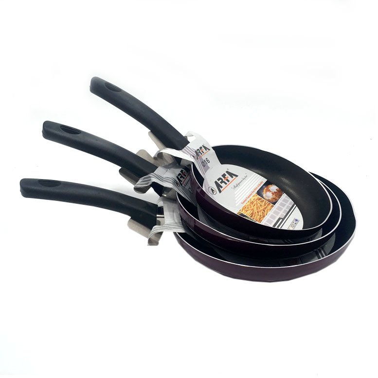 3'lü Yanmaz Yapışmaz Teflon Tava Seti Ø16-18-20cm Omlet Tavası Kızartma, Menemen Tava Takımı