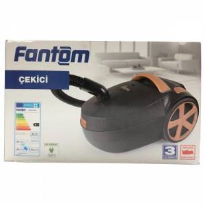 Fantom Çekici DC3000 Toz Torbalı Yüksek Emiş Güçlü Süpürge Siyah