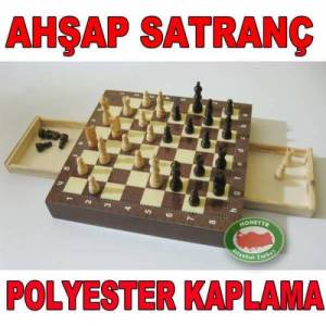 MOBİLYA KAPLAMA ve ÇİFT ÇEKMECELİ 29x29cm AHŞAP SATRANÇ TAKIMI SANDUKALI KUTULU FULL SATRANÇ TAKIMI