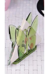 Akrilik Yapım, Kristal Kelebek Model  Peçetelik  16 cm. x 12 cm.
