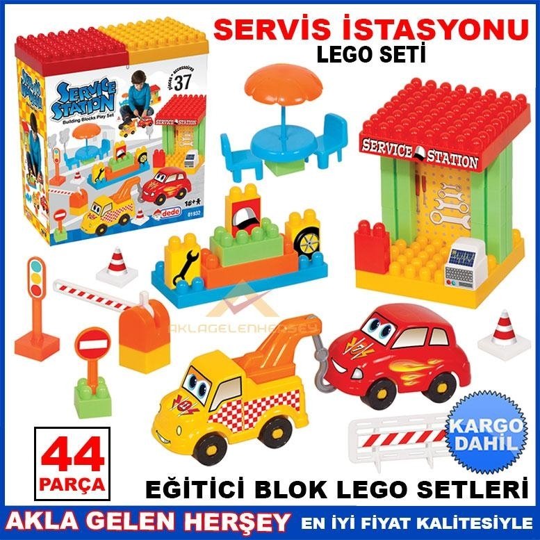 Ücretsiz Kargo DEDE 44 PARÇA SERVİS İSTASYONU EĞİTİCİ LEGO SETİ