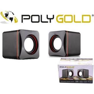 Polygold Pg-09 1+1 3.5 mm Aux lu Stereo Hoparlör Sistemi Bilgisayara Ve Harici
