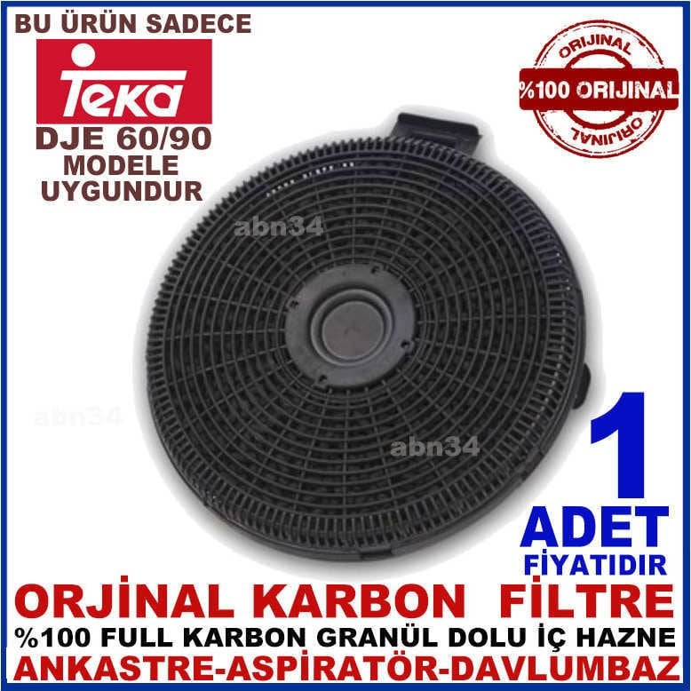 TEKA ANKASTRE DAVLUMBAZ FİLTRESİ Teka DJE 60-90 Model Davlumbaz için Granül Karbonlu Filtre-1015