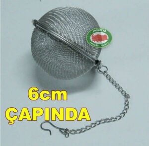 Paslanmaz Çelik Demlik İçi Bitki Çayı Süzgeci Filteli Çay Topu Zincirli Kilitli Fincan İçi Süzgeç
