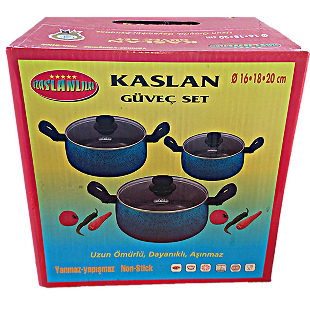 Yanmaz Yapışmaz İndüksiyon Ocak Uyumlu Özaslanlılar Güveç Seti 16-18-20 cm Çap