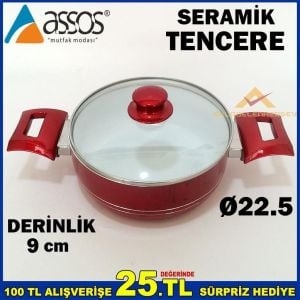 ASSOS DERİN YANMAZ YAPIŞMAZ SERAMİK TENCERE