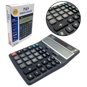 Güneş Enerjili+Pilli Büyük Boy 12 Haneli Hafızalı Hesap Makinesi Permasharp PS-035