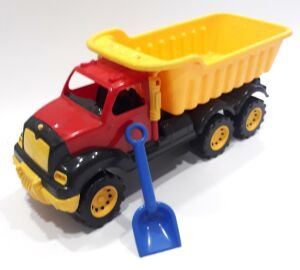 43x18x15cm Boyutunda Kırmızı Fonksiyonsuz Oyuncak Kürekli Kamyon