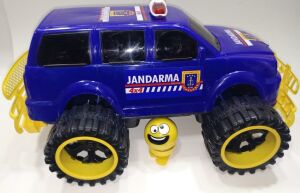 Sallanan Kafa Emoji Hediye 46cm Dev Tekerli Jumbo Jandarma Aracı 4x4 Jeep Süper Gösterişli Oyuncak