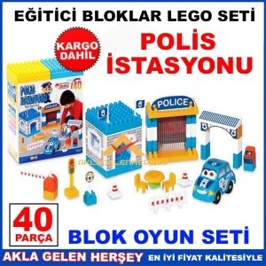 Ücretsiz Kargo DEDE 40 PARÇA EĞİTİCİ POLİS İSTASYONU LEGO SETİ