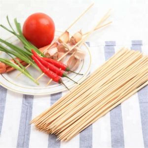 ORANJ 25 Cm 3 Mm %100 Ağaç Bambu Çöp Şiş Kalın Çöp Şiş Tahta - 100 Adet