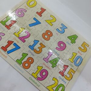 Eğitici Sayıları Öğreniyorum (20'ye Kadar) Ahşap Puzzle 22x30 cm