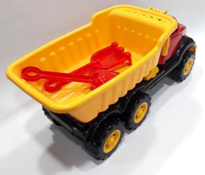 66x29x23cm Ebatında Kırmızı Fonksiyonsuz Oyuncak 2 Kürekli Kamyon