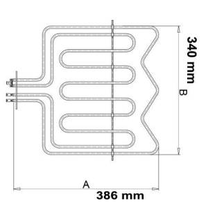 200+1500W Fırın Rezistansı 220V 386x340mm Yerli Üretim Sağlam 