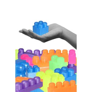 3080 Play Blox Neon Blok Yapı Oyuncakları 83 Parça ,Kovalı ,1 Yaş ve Üzeri