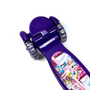 3 Kız Desenli Mor Çocuk Scooter Frenli Demir Scooter 