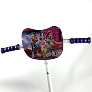 3 Kız Desenli Mor Çocuk Scooter Frenli Demir Scooter 