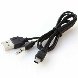 Bluetooth Speaker,mp3 İçin 5pin Mini USB ile 3.5mm AUX jak /Erkek USB 2 in 1 Şarj ve Ses Kablosu