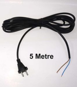 Elektrikli Süpürge Kablosu 5 metre Uzunluk 2x1.5 Fişli Kordon Kablo Orjinal Bakır Telli Yedek Parça