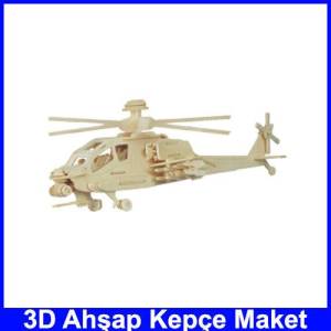 3D Ahşap Helikopter Maketi Sağlıklı, Zeka Geliştirici Ve Eğitici 