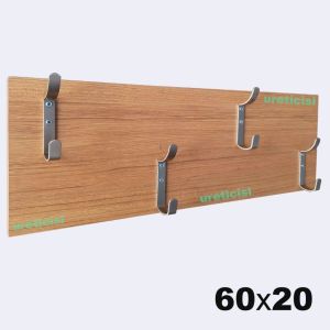 Tika renk 60x20cm ahşap portmanto 4 çelik kancalı vestiyer,heryere uyan ahşap platform duvar askısı