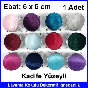 Lavanta Kokulu Kadife Yüzeyli Ayaklı Dekoratif İğnedanlık