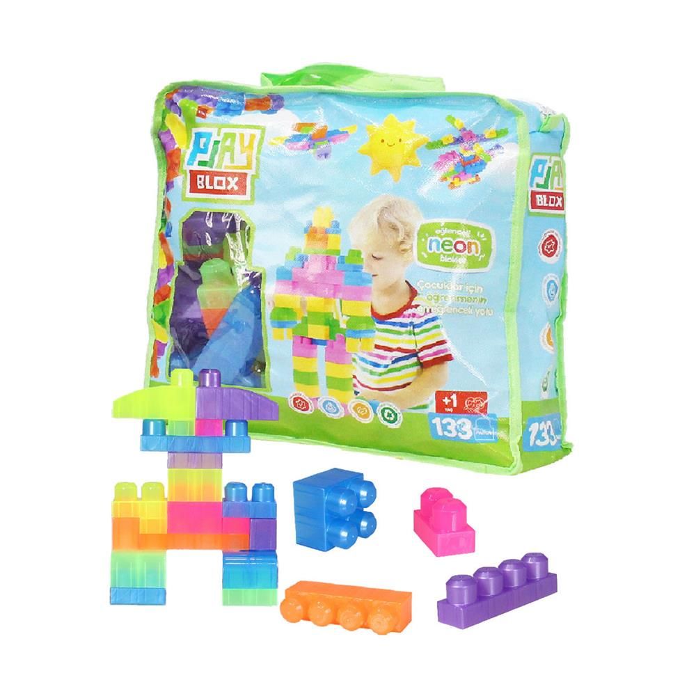 2991 Play Blox Neon Blok Yapı Oyuncakları 133 Parça ,Saklama Çantalı ,1 Yaş ve Üzeri
