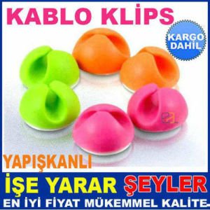 1 PAKET 6 ADET TEKLİ TİP KABLO TUTUCU KLİPS