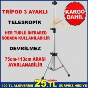 75-113cm Arası Boyu Ayarlanabilir Devrilmez Teleskopik Tripod 3 A