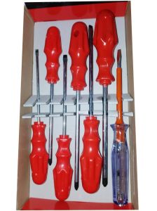 Türk Malı 7li Tornavida Seti Chrome Vanadium Çelik 3 Düz+3 Yıldız 1 adet Kontrol Kalemli Tornavida