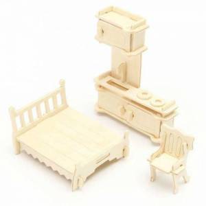 Ertanoy ER257 Ahşap 37Parça Çoklu Mobilya Boyanabilr 3D Maket Set