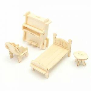 Ertanoy ER257 Ahşap 37Parça Çoklu Mobilya Boyanabilr 3D Maket Set