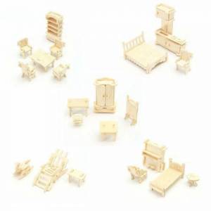 Ertanoy ER257 Ahşap 37Parça Çoklu Mobilya Boyanabilr 3D Maket Set