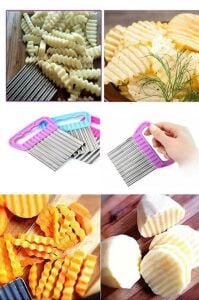 Zigzag Model Doğrayıcı Chips Chopper Şekilli Sebze ve Meyve Dilimleyici Patetes Cips Yapıcı Kesici