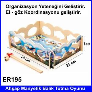 Ertanoy ER195 Zeka Geliştirici Ahşap Mıknatıslı Balık Tutma Oyunu