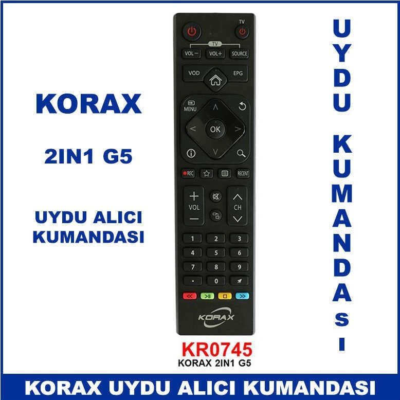 Korax 2in1 G5 Uydu Alıcı Kumandası KR0745 - Uydu Cihazı Kumandası