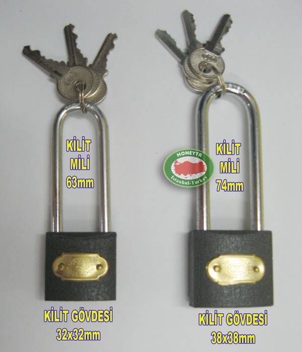38mm GÖVDELİ UZUN BOY ASMA KİLİT, 74mm MİL BOYU -2