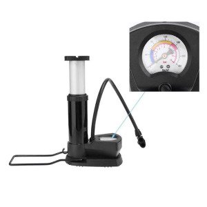 Yüksek Basınçlı Göstergeli Portatif Metal Mini Ayak Pompası 17cm Çok Amaçlı Lastik Şişirme Pompası