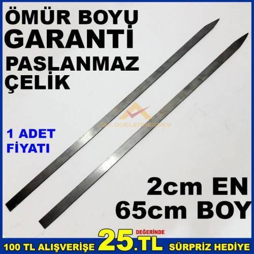 Paslanmaz Çelik Uzun Boy Adana-Urfa Kebap Şişi