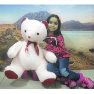 Beyaz Renk Peluş Ayı Büyük Boy Peluş Ayıcık En Güzel Hediye Peluş Ayı Tam Boy=80cm,Oturur Boy=60cm