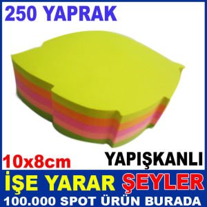 YAPRAK MODEL RENKLİ YAPIŞKANLI NOT KAĞIDI 250syf