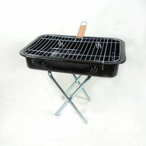 Katlanabilir Ayaklı Emaye Kaplama Portatif Mangal Izgara 40 cm Çift Kulplu Barbekü