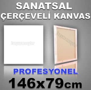 AHŞAP ŞASELİ BOŞ RESİM TUVALİ HAZIR TUAL 146x79
